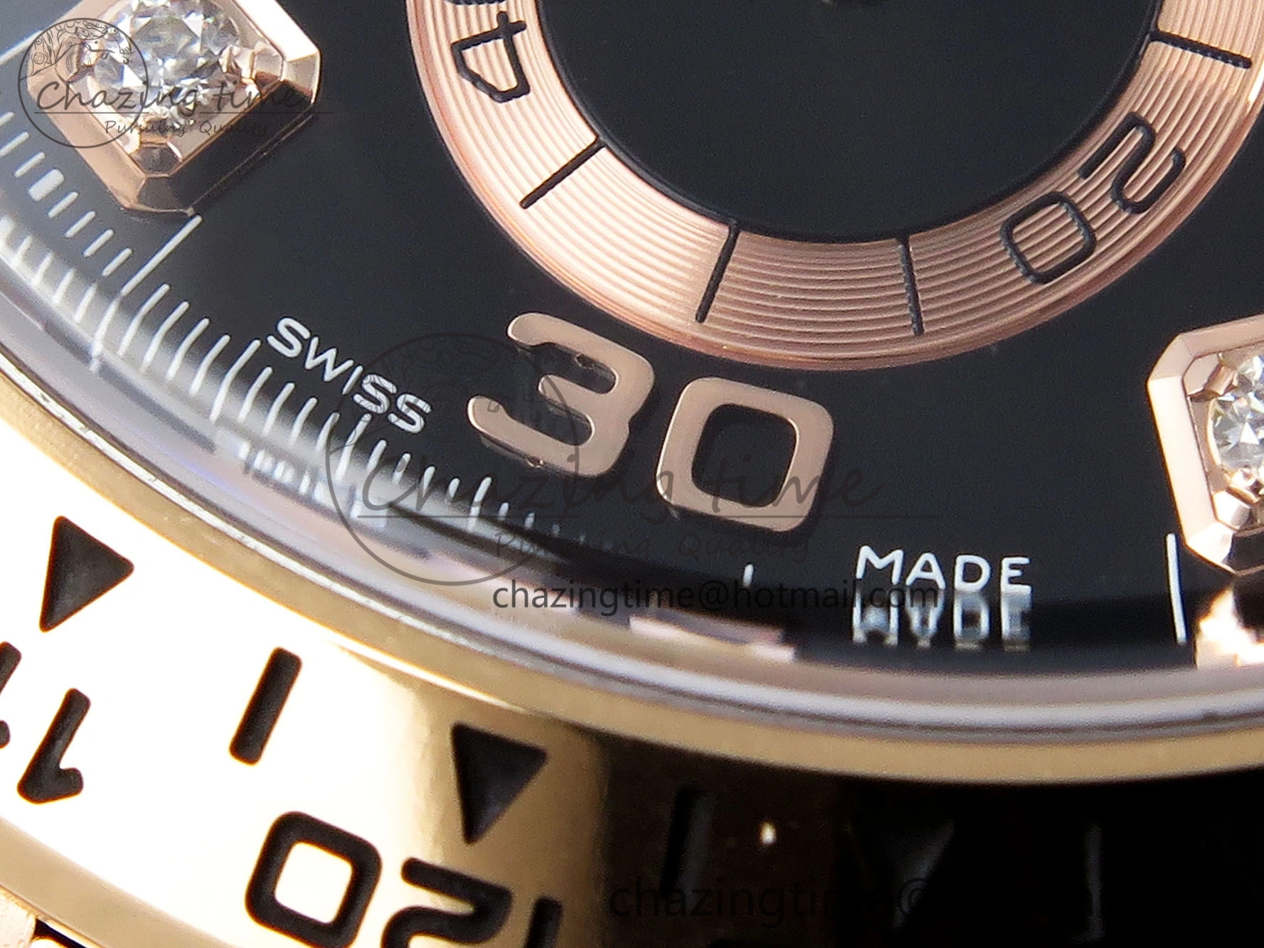 Daytona 116505 Clean 1:1 Best Edition Black Diamonds Dial on RG Bracelet SA4130 V EasyMatch 1951