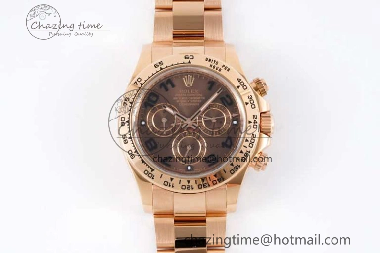 Seasonal Daytona 116505 Clean 1:1 Best Edition Chocolate Dial Black Markers on RG Bracelet SA4130 V 2012