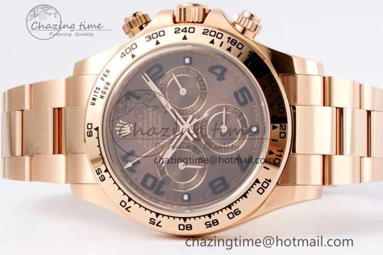 Seasonal Daytona 116505 Clean 1:1 Best Edition Chocolate Dial Black Markers on RG Bracelet SA4130 V 2012