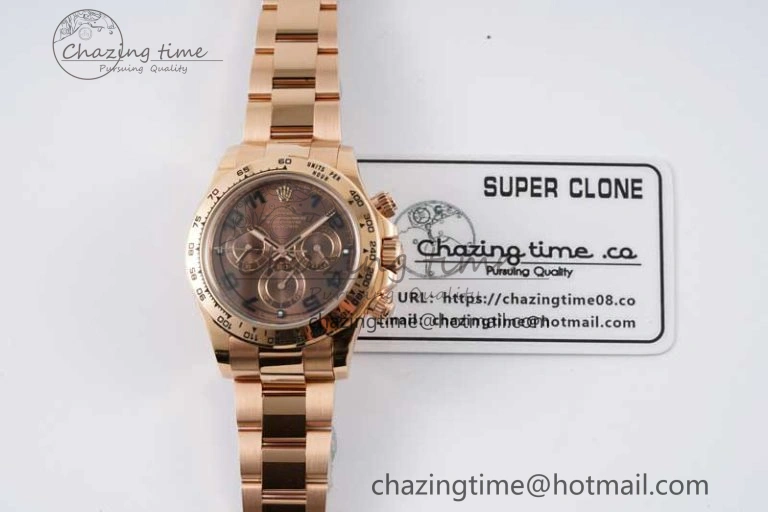 Seasonal Daytona 116505 Clean 1:1 Best Edition Chocolate Dial Black Markers on RG Bracelet SA4130 V 2012