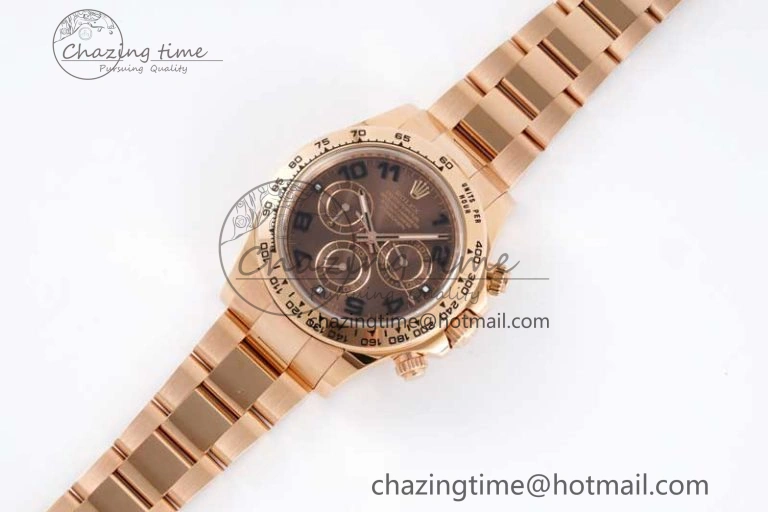 Seasonal Daytona 116505 Clean 1:1 Best Edition Chocolate Dial Black Markers on RG Bracelet SA4130 V 2012