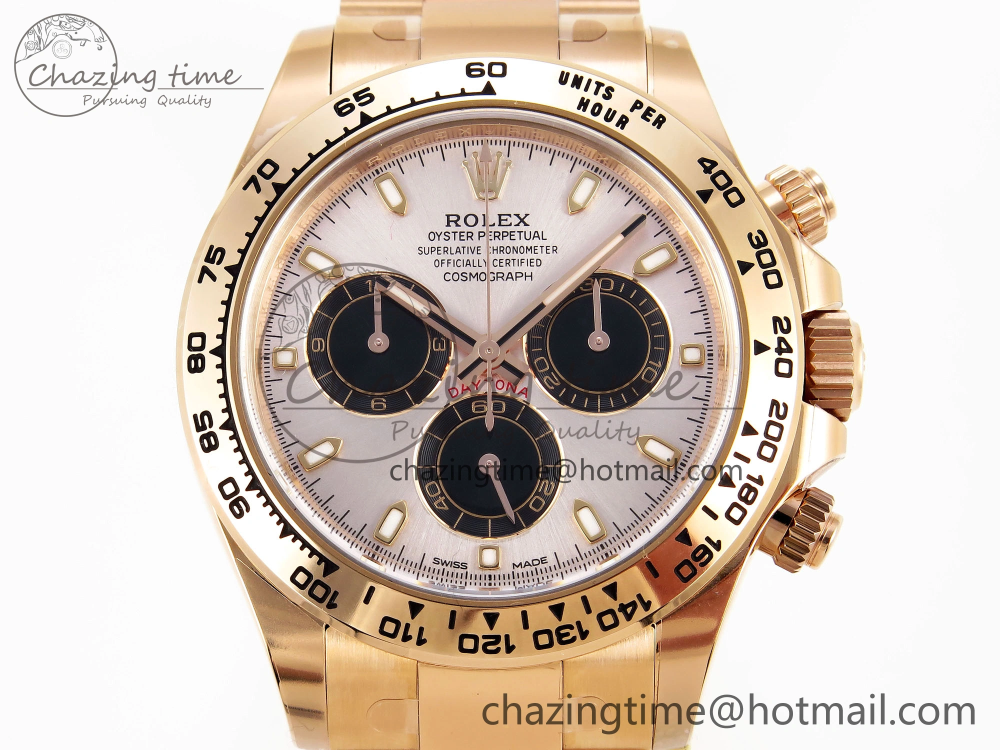 Stretchable Daytona 116505 Clean 1:1 Best Edition Silver Dial RG Markers on RG Bracelet SA4130 V 1960