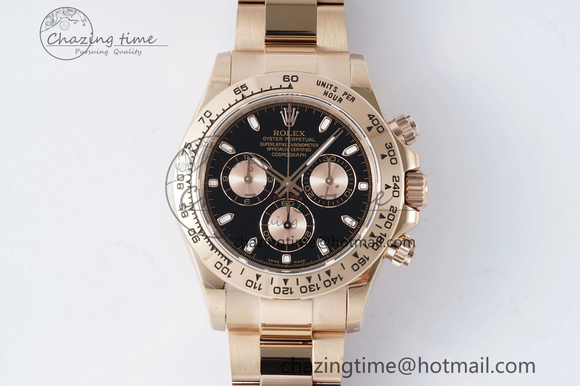 Cozy Daytona 116505 QF 1:1 Best Edition Black RG Dial on RG Bracelet SA4130 V 1754