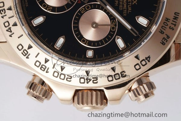 Cozy Daytona 116505 QF 1:1 Best Edition Black RG Dial on RG Bracelet SA4130 V 1754