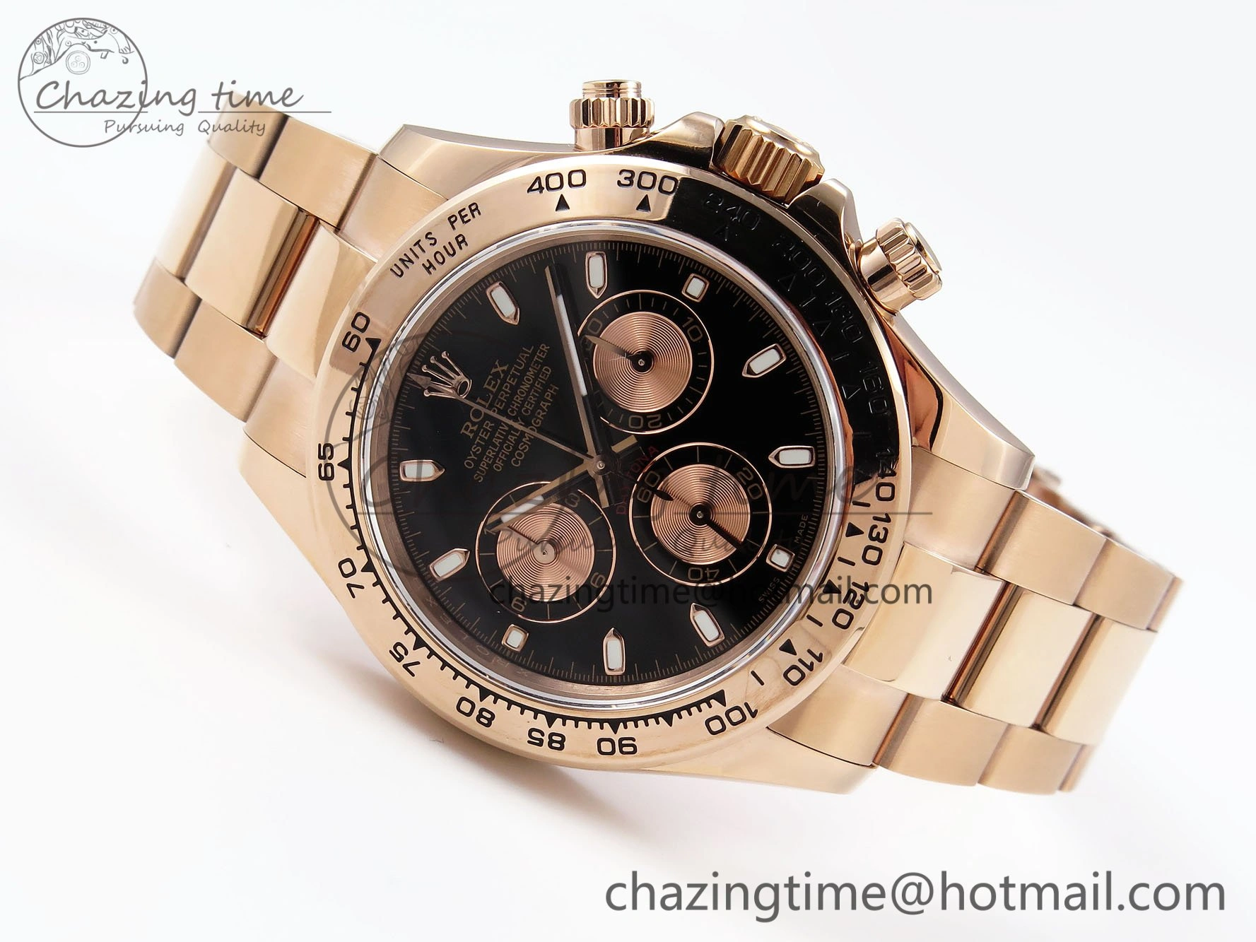 Daytona 116505 QF 1:1 Best Edition Black RG Dial on RG Bracelet SH4130 V3 (Gain Weight) Breathable 1695
