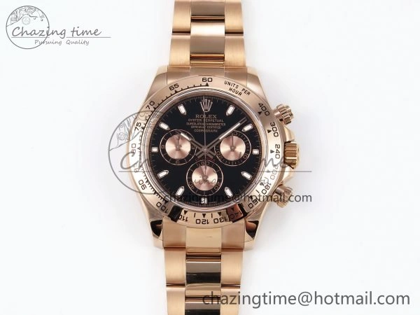 Daytona 116505 QF 1:1 Best Edition Black RG Dial on RG Bracelet SH4130 V3 (Gain Weight) Breathable 1695