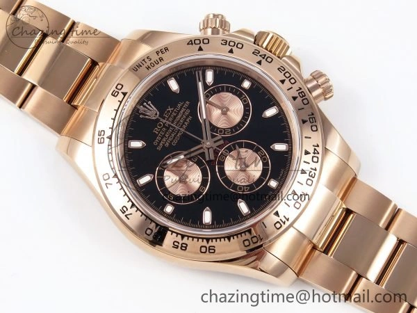 Daytona 116505 QF 1:1 Best Edition Black RG Dial on RG Bracelet SH4130 V3 (Gain Weight) Breathable 1695