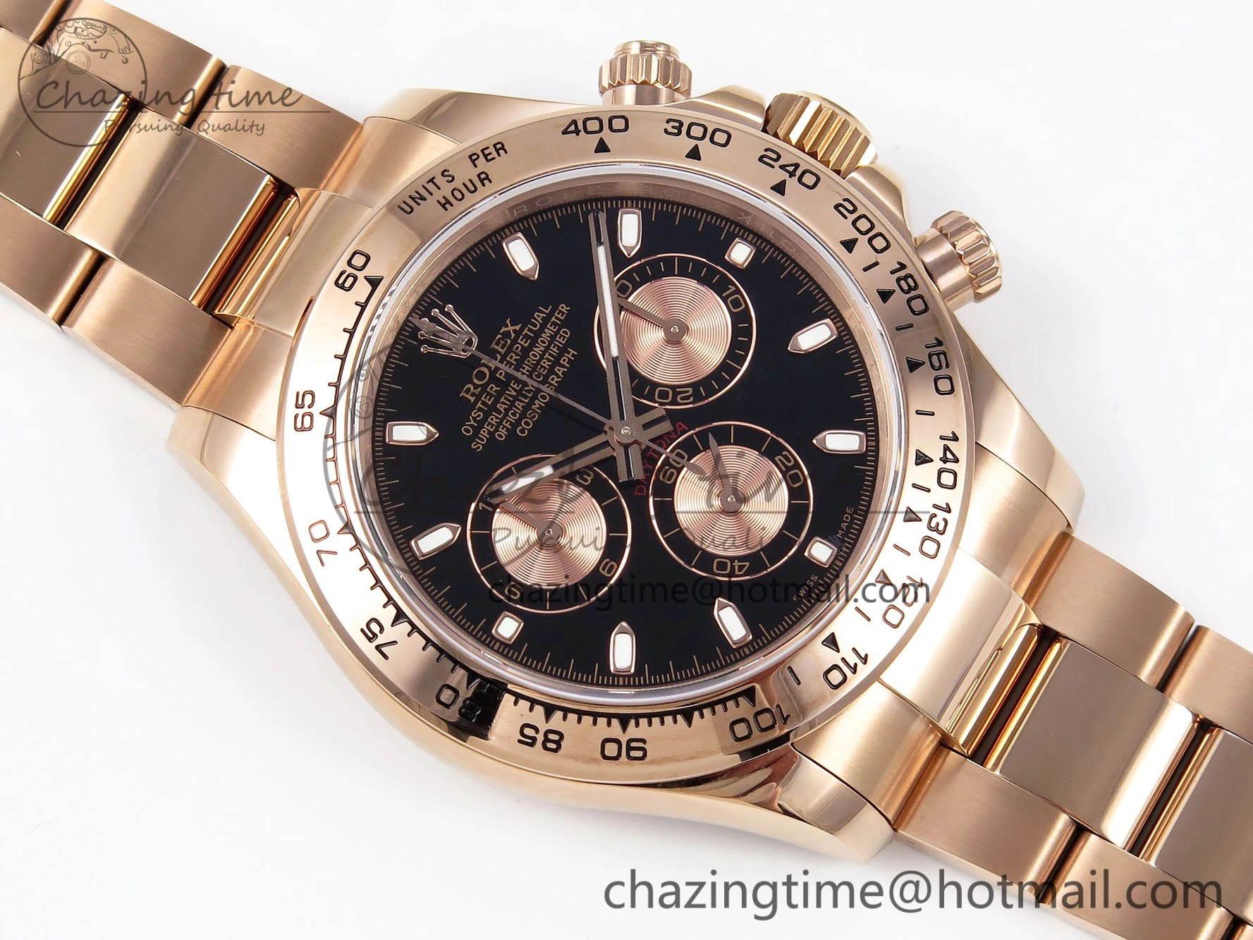 Daytona 116505 QF 1:1 Best Edition Black RG Dial on RG Bracelet SH4130 V3 (Gain Weight) Breathable 1695