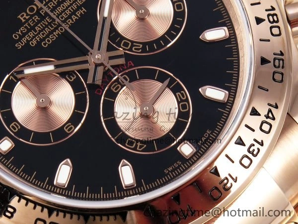 Daytona 116505 QF 1:1 Best Edition Black RG Dial on RG Bracelet SH4130 V3 (Gain Weight) Breathable 1695