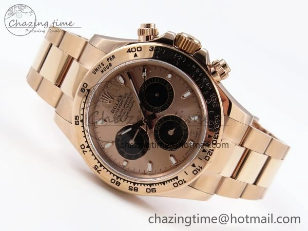 Popular Daytona 116505 QF 1:1 Best Edition RG Black Dial on RG Bracelet SH4130 V3 (Gain Weight) 1694