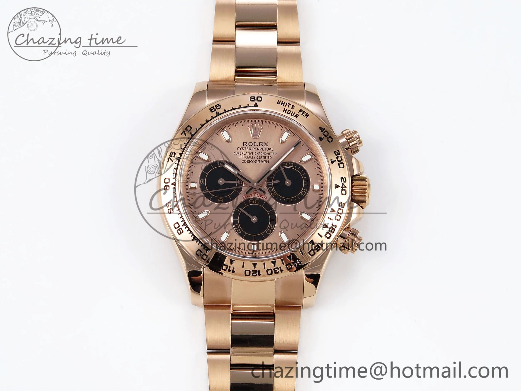 Popular Daytona 116505 QF 1:1 Best Edition RG Black Dial on RG Bracelet SH4130 V3 (Gain Weight) 1694