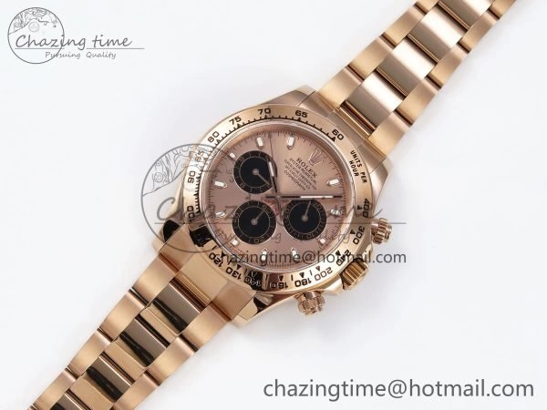 Popular Daytona 116505 QF 1:1 Best Edition RG Black Dial on RG Bracelet SH4130 V3 (Gain Weight) 1694