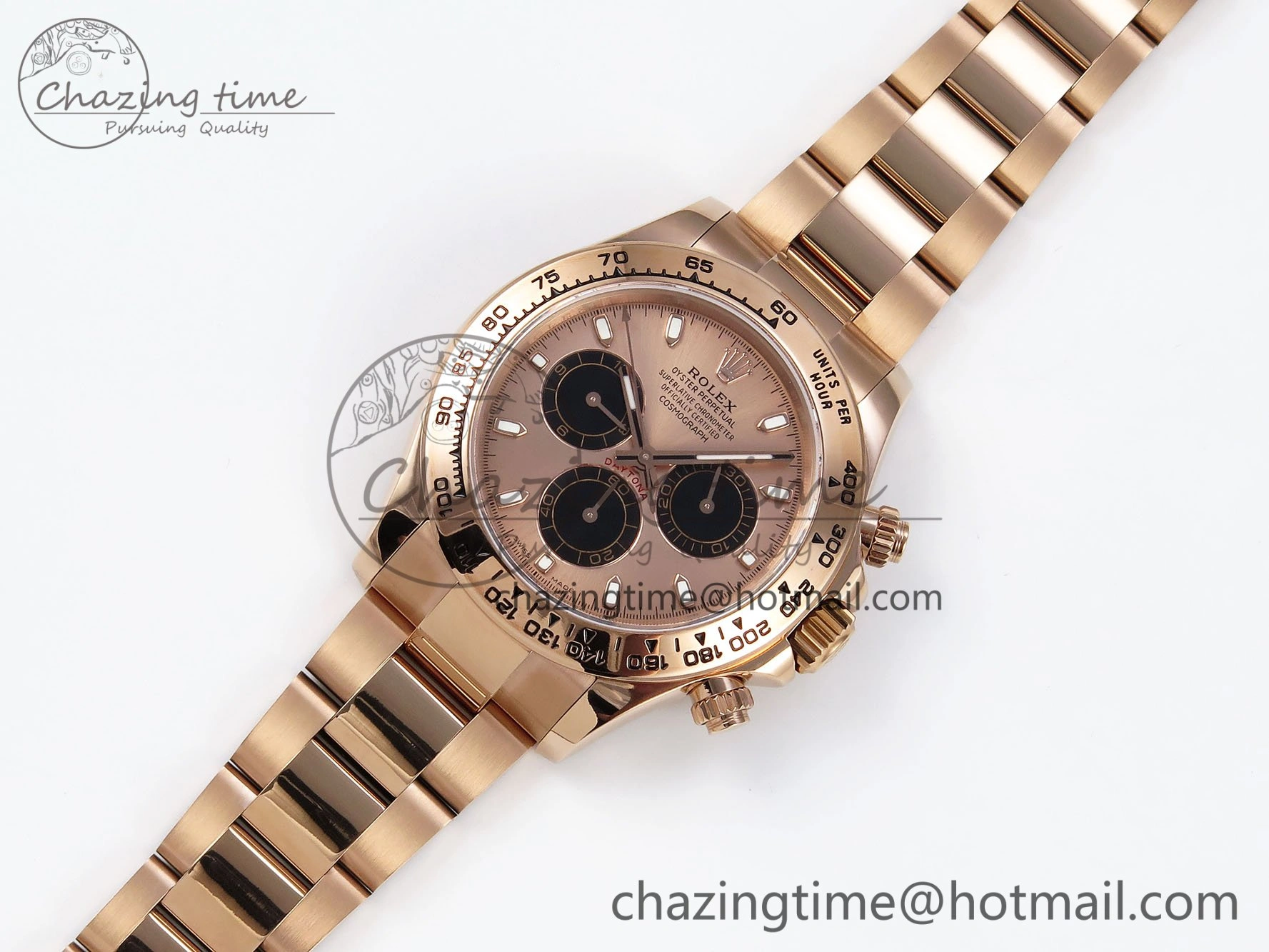 Popular Daytona 116505 QF 1:1 Best Edition RG Black Dial on RG Bracelet SH4130 V3 (Gain Weight) 1694