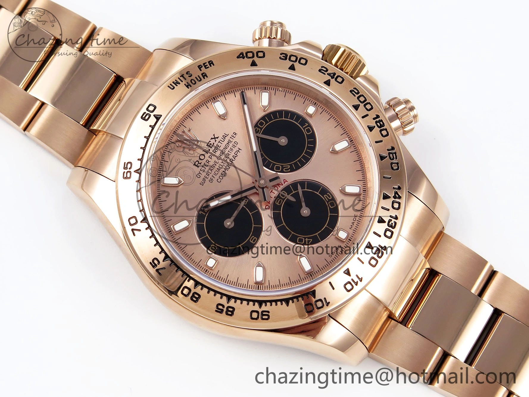 Popular Daytona 116505 QF 1:1 Best Edition RG Black Dial on RG Bracelet SH4130 V3 (Gain Weight) 1694