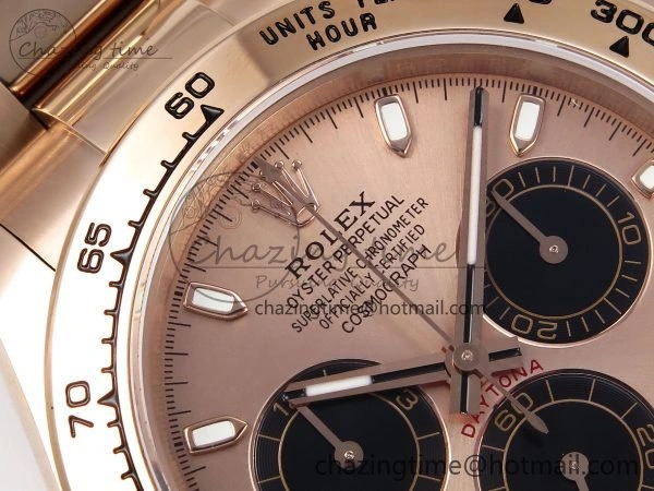 Popular Daytona 116505 QF 1:1 Best Edition RG Black Dial on RG Bracelet SH4130 V3 (Gain Weight) 1694