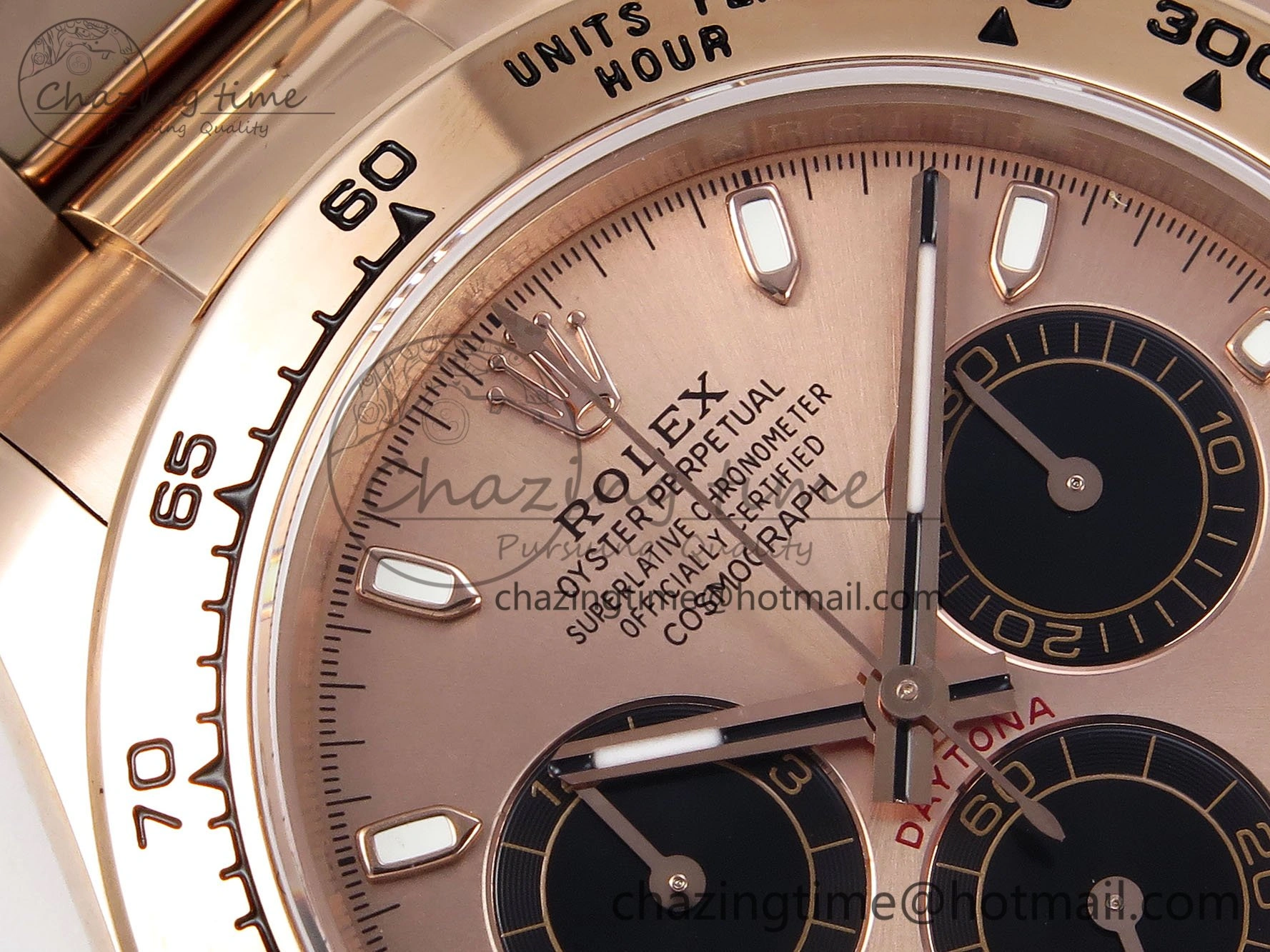 Popular Daytona 116505 QF 1:1 Best Edition RG Black Dial on RG Bracelet SH4130 V3 (Gain Weight) 1694