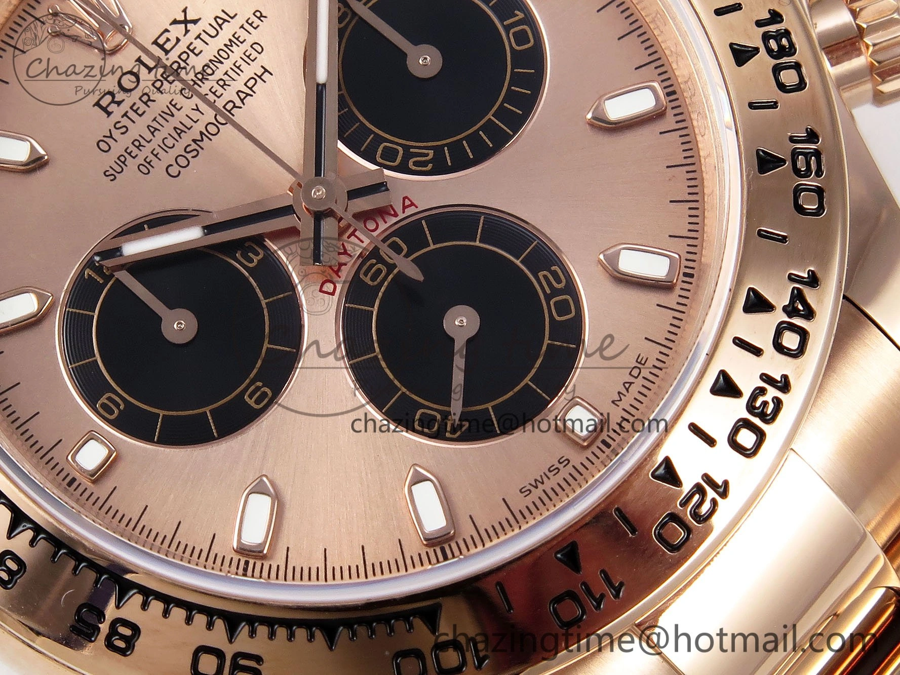 Popular Daytona 116505 QF 1:1 Best Edition RG Black Dial on RG Bracelet SH4130 V3 (Gain Weight) 1694