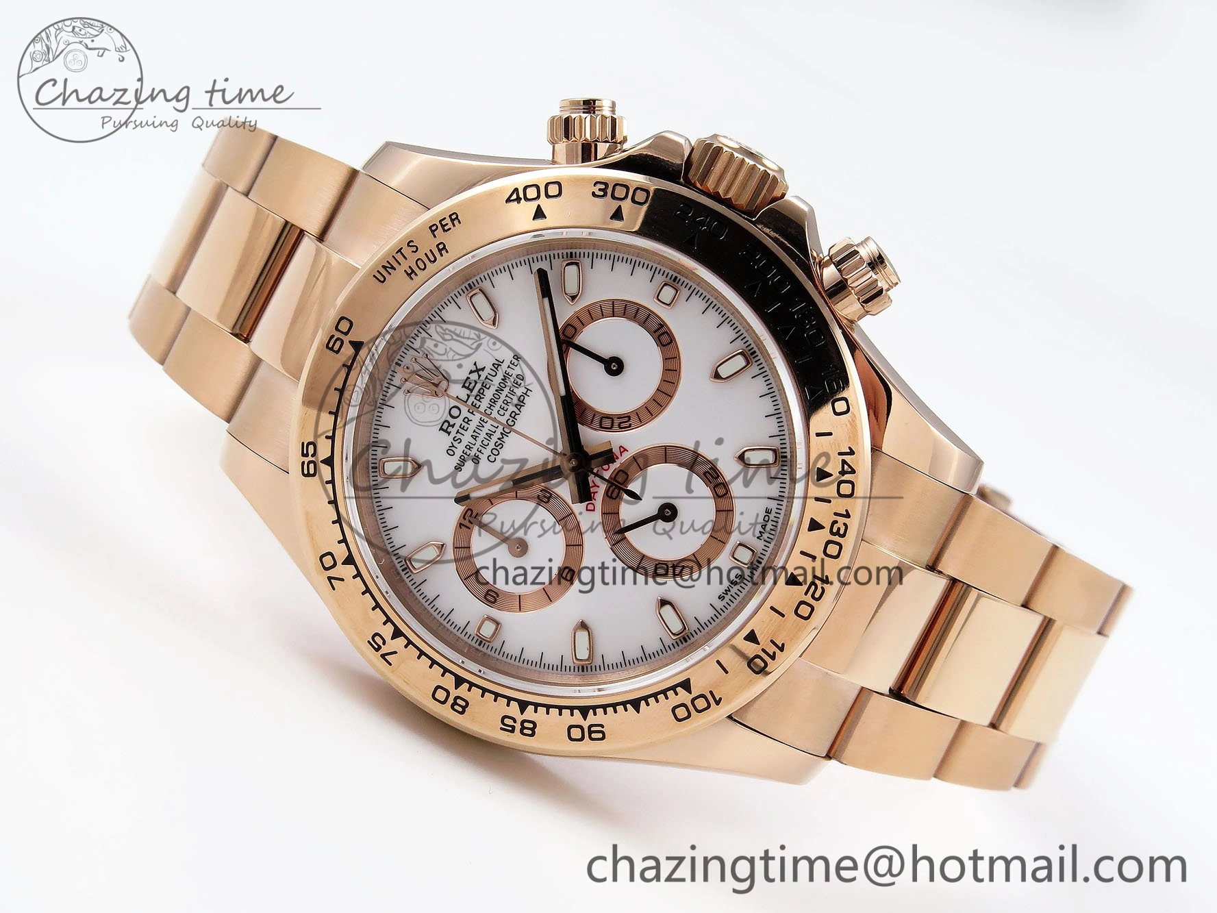 WellDesigned Daytona 116505 QF 1:1 Best Edition White Dial on RG Bracelet SH4130 V3 (Gain Weight) 1693