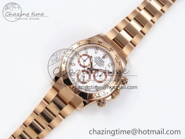 WellDesigned Daytona 116505 QF 1:1 Best Edition White Dial on RG Bracelet SH4130 V3 (Gain Weight) 1693
