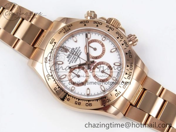 WellDesigned Daytona 116505 QF 1:1 Best Edition White Dial on RG Bracelet SH4130 V3 (Gain Weight) 1693