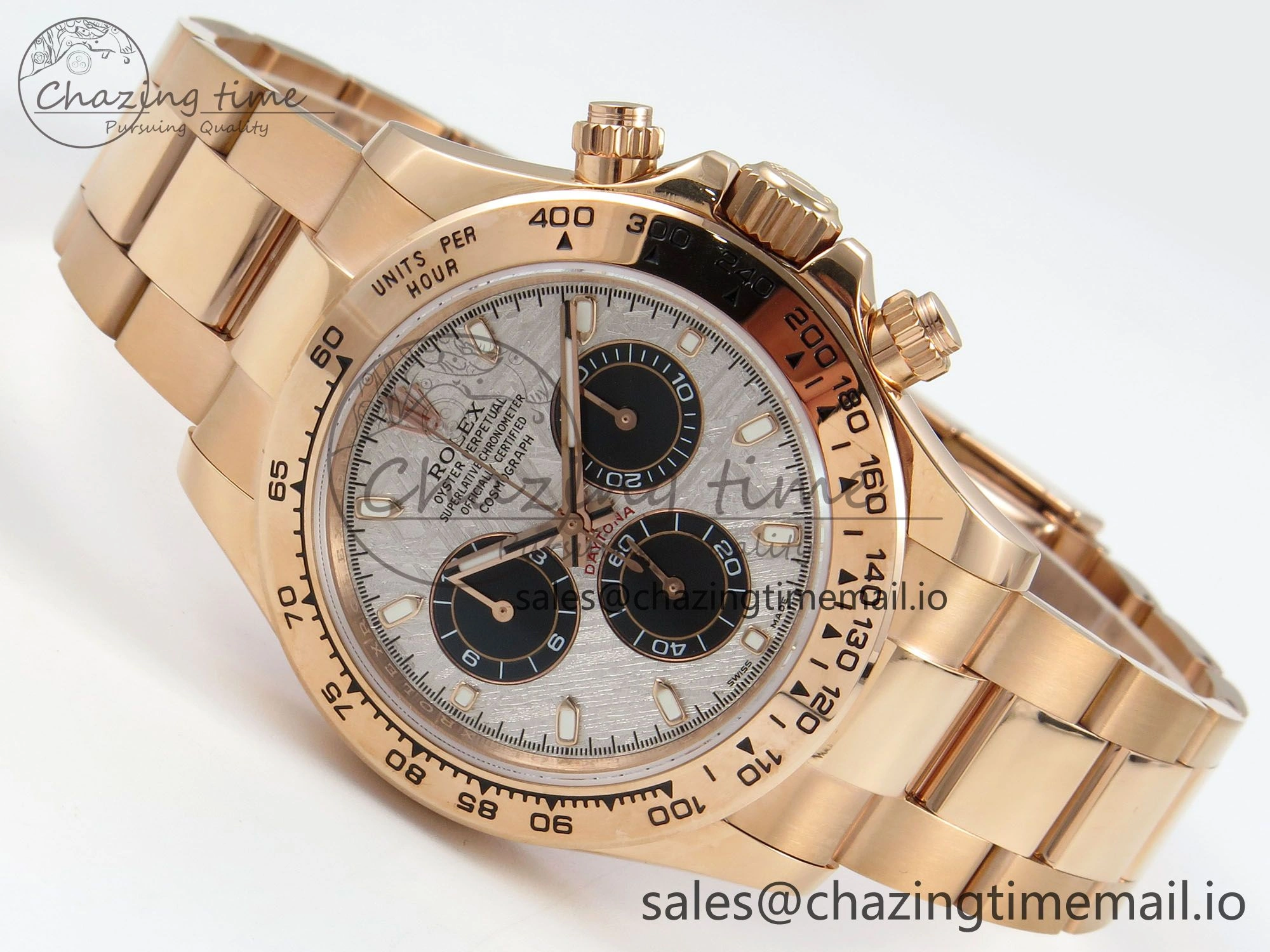 Sleek Daytona 116505 RG 3CF 1:1 Best Edition RG Bezel Meteorite Dial on RG Bracelet SH4130 V2(Mod Version) 145