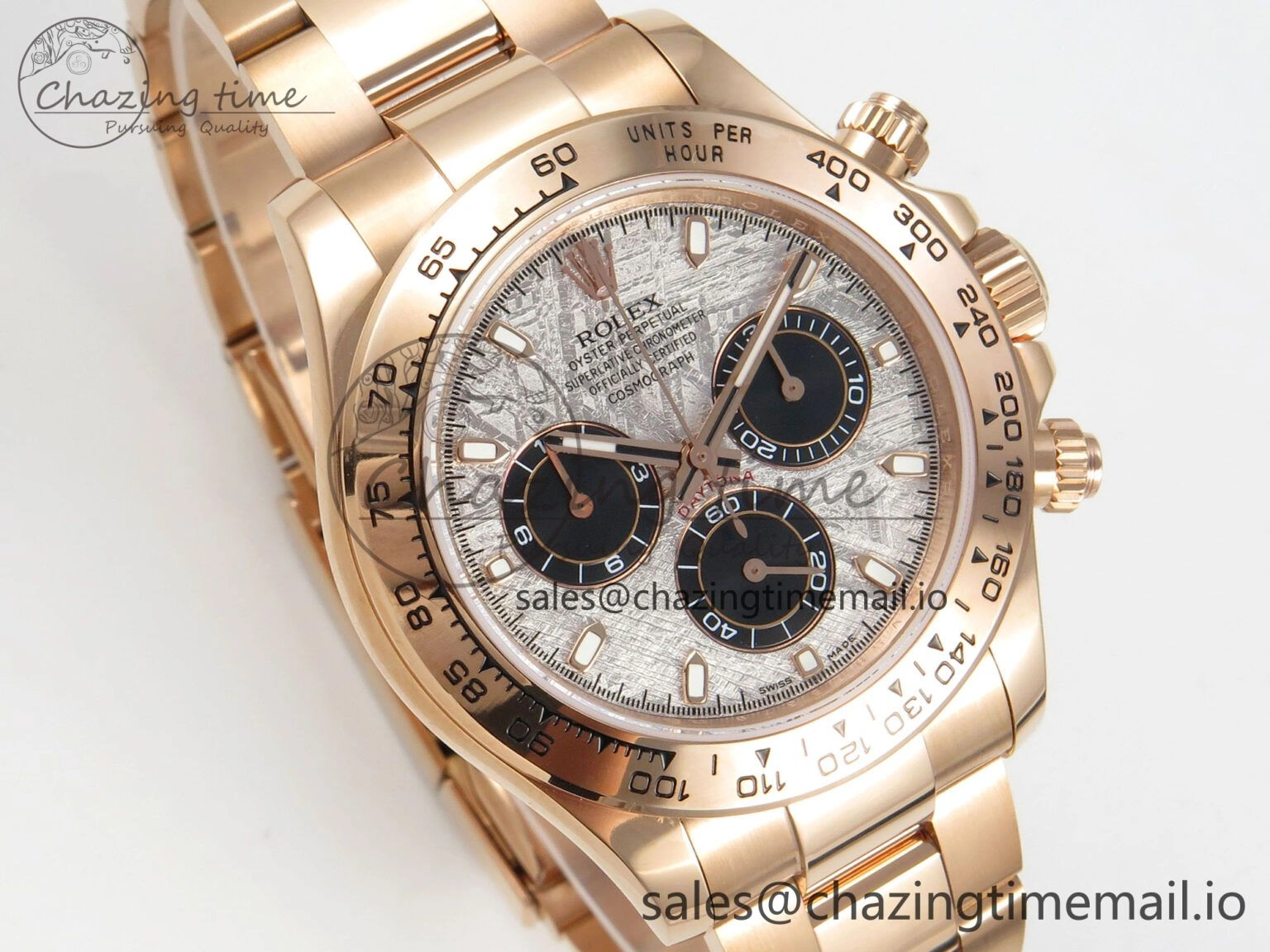 Sleek Daytona 116505 RG 3CF 1:1 Best Edition RG Bezel Meteorite Dial on RG Bracelet SH4130 V2(Mod Version) 145