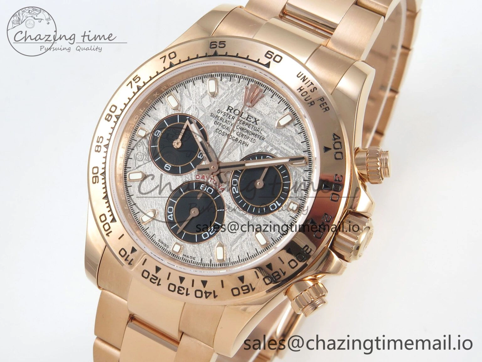 Sleek Daytona 116505 RG 3CF 1:1 Best Edition RG Bezel Meteorite Dial on RG Bracelet SH4130 V2(Mod Version) 145
