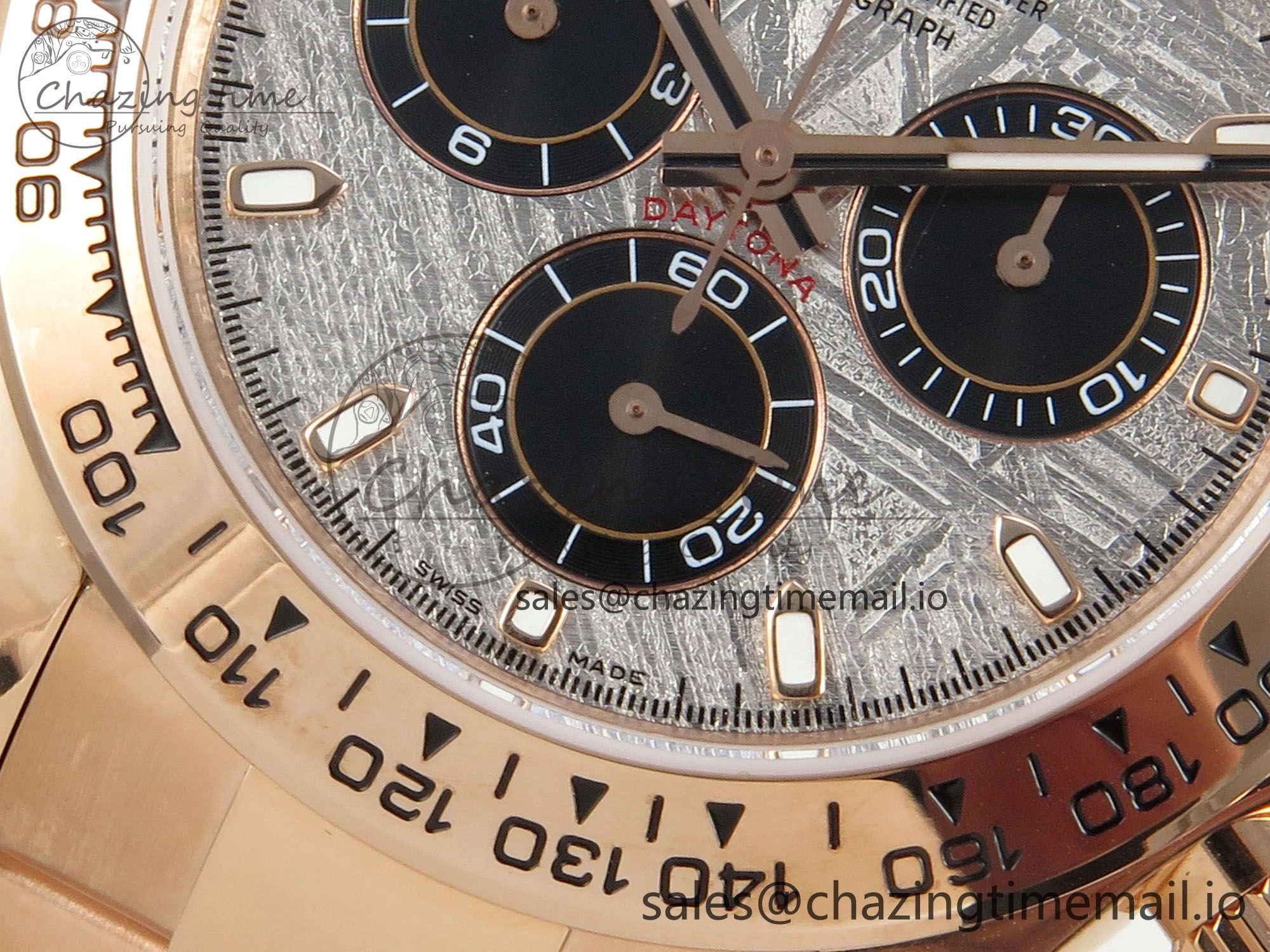 Sleek Daytona 116505 RG 3CF 1:1 Best Edition RG Bezel Meteorite Dial on RG Bracelet SH4130 V2(Mod Version) 145