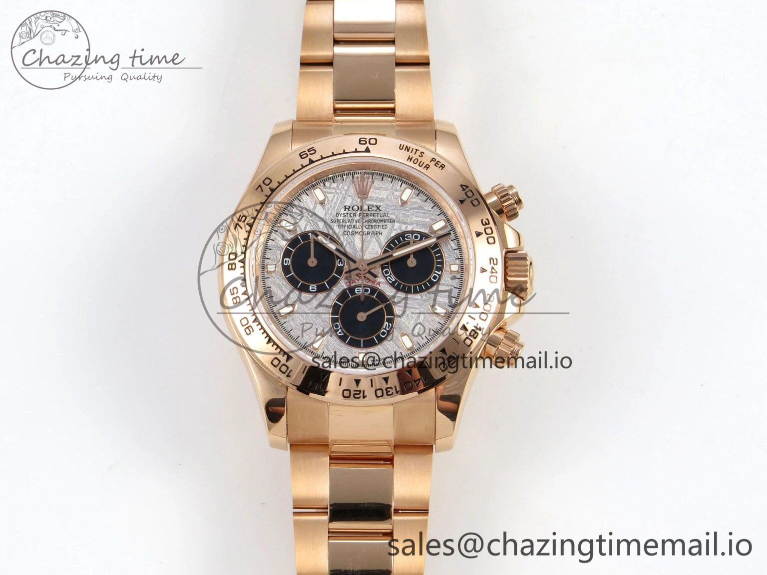 Daytona 116505 RG 3CF 1:1 Best Edition RG Bezel Meteorite Dial on RG Bracelet SH4130 V2(Mod Version) Original 10816