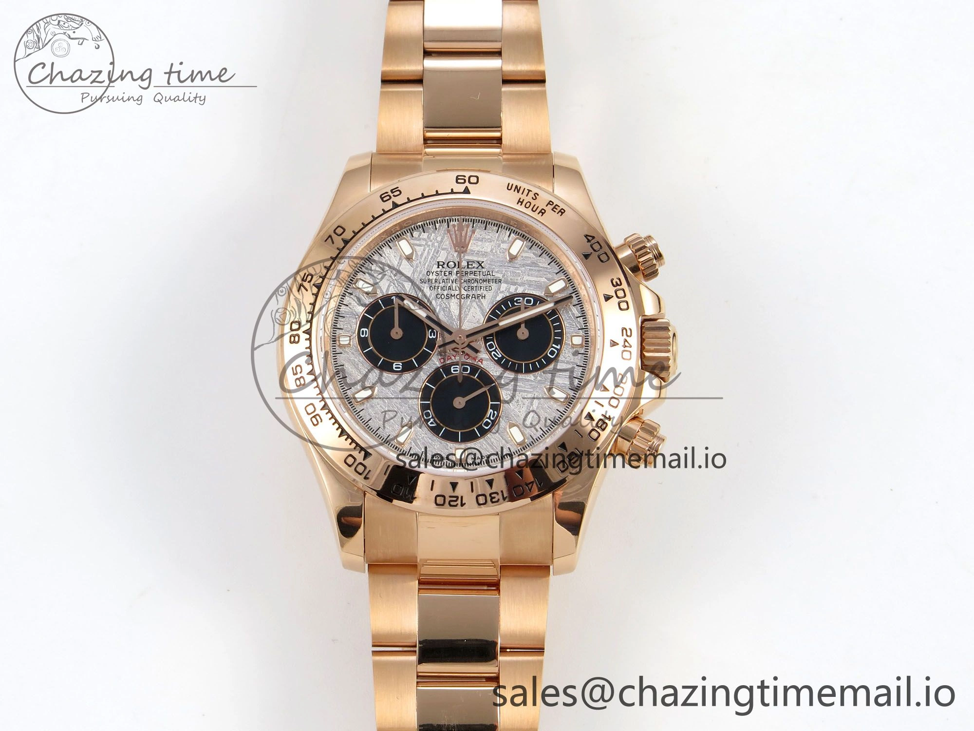 Sleek Daytona 116505 RG 3CF 1:1 Best Edition RG Bezel Meteorite Dial on RG Bracelet SH4130 V2(Mod Version) 145