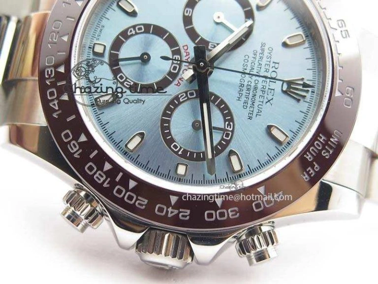 Daytona 116506 1:1 Noob Best Edition Brown Ceramic Bezel Ice Blue Dial On SS Bracelet A BestValue 3836
