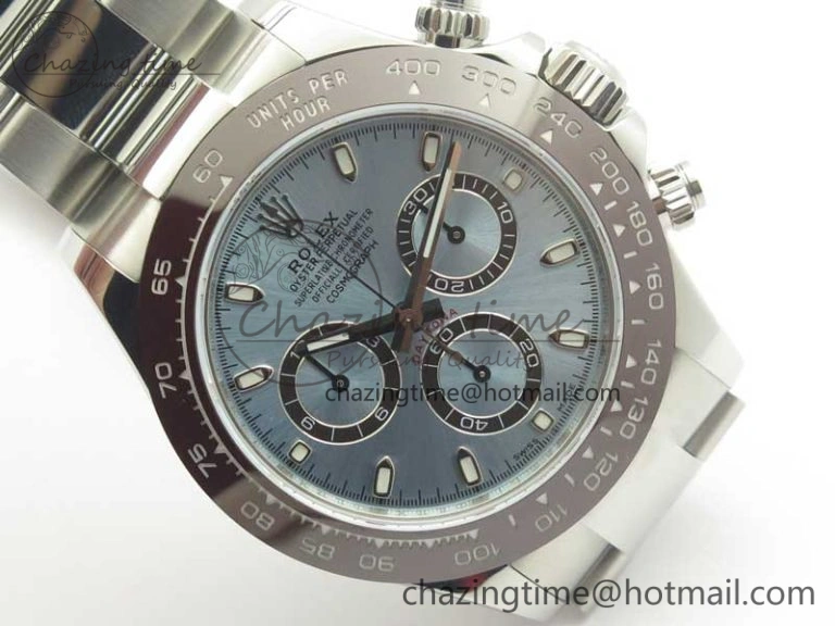 Daytona 116506 ARF 1:1 Best Edition 904L SS Case and Bracelet Ice Blue Dial Lume Markers A4130 Super Clone V ComfortFit 3410