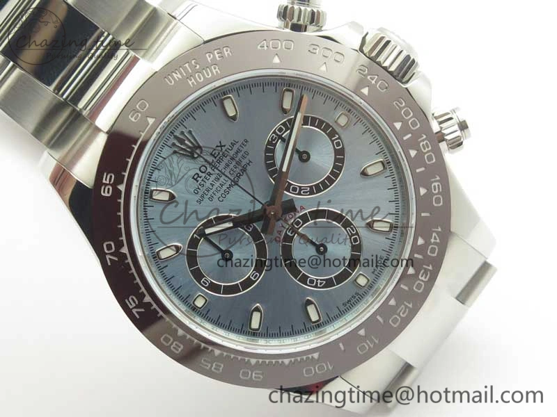 Daytona 116506 ARF 1:1 Best Edition 904L SS Case and Bracelet Ice Blue Dial Lume Markers A4130 Super Clone V ComfortFit 3410