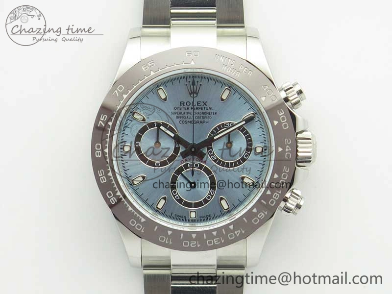 Daytona 116506 ARF 1:1 Best Edition 904L SS Case and Bracelet Ice Blue Dial Lume Markers A4130 Super Clone V ComfortFit 3410
