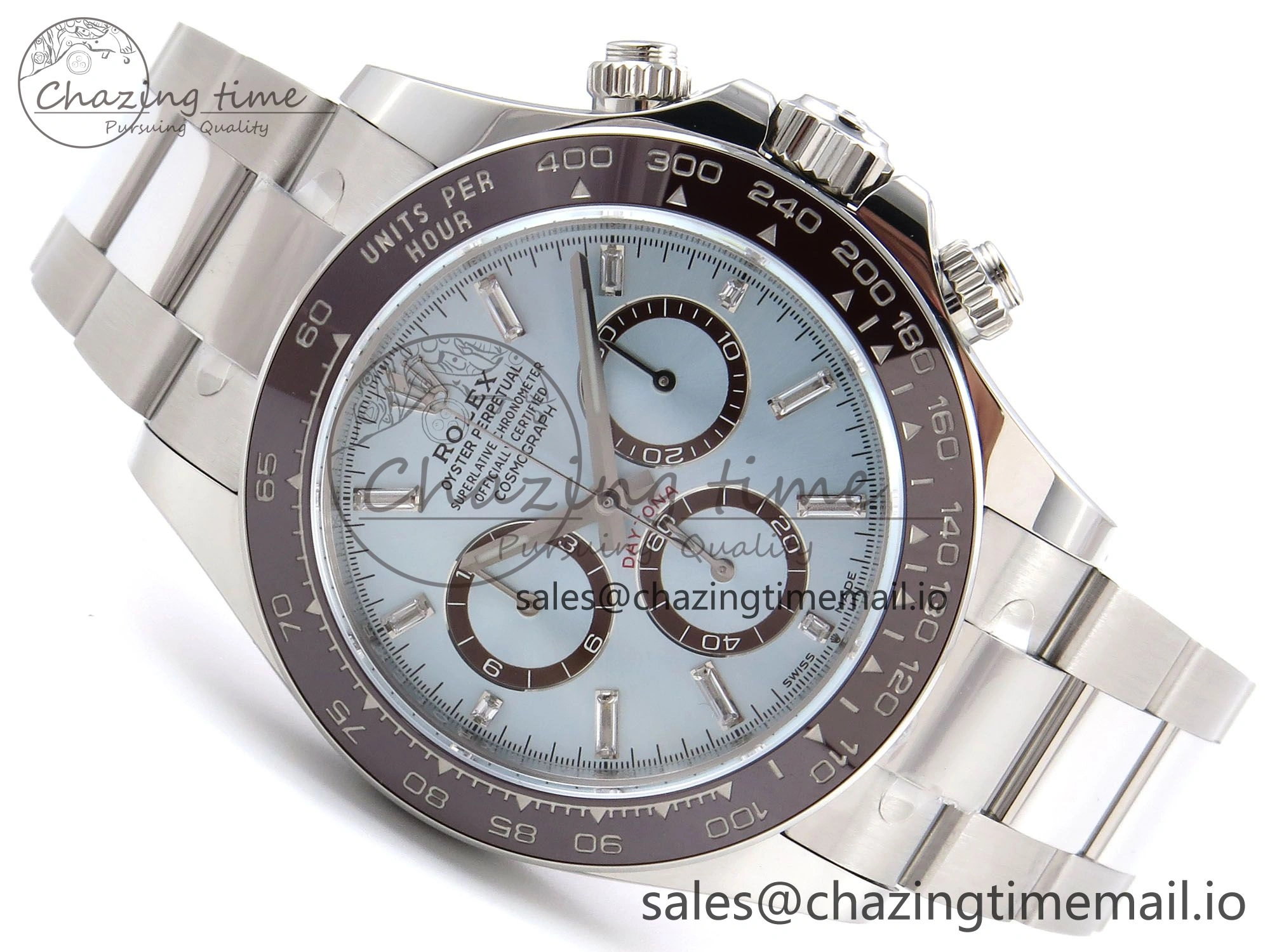 Daytona 116506 AR+SF 1:1 Best Edition Ice Blue Brown Dial Crystal Markers on SS Bracelet SH Sustainable 1009