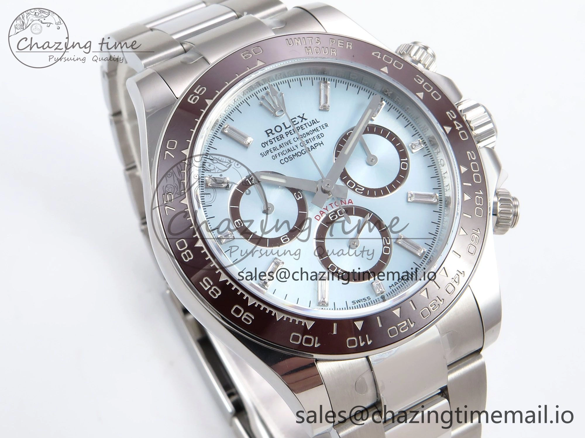 Daytona 116506 AR+SF 1:1 Best Edition Ice Blue Brown Dial Crystal Markers on SS Bracelet SH Sustainable 1009