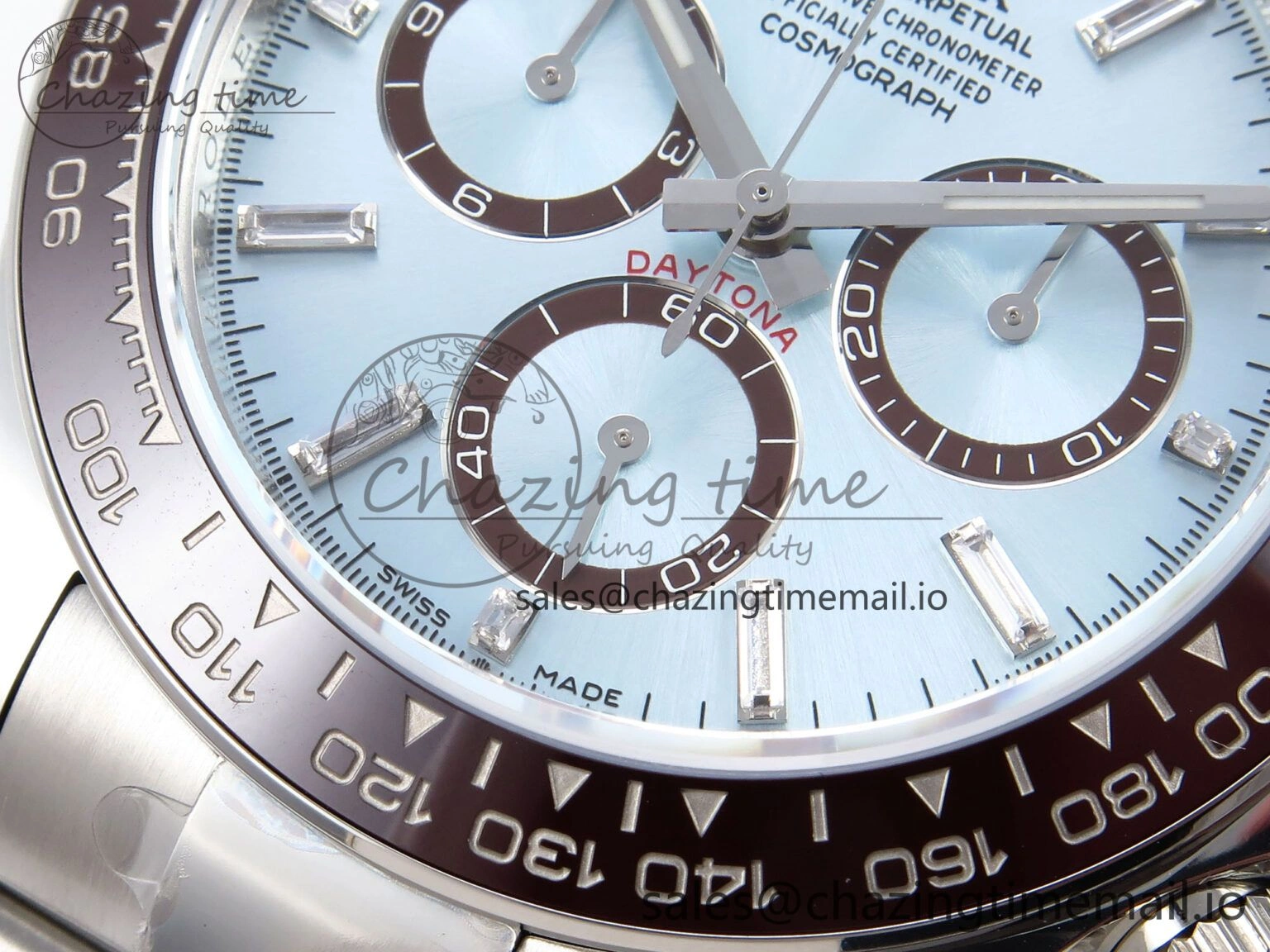 Daytona 116506 AR+SF 1:1 Best Edition Ice Blue Brown Dial Crystal Markers on SS Bracelet SH Sustainable 1009