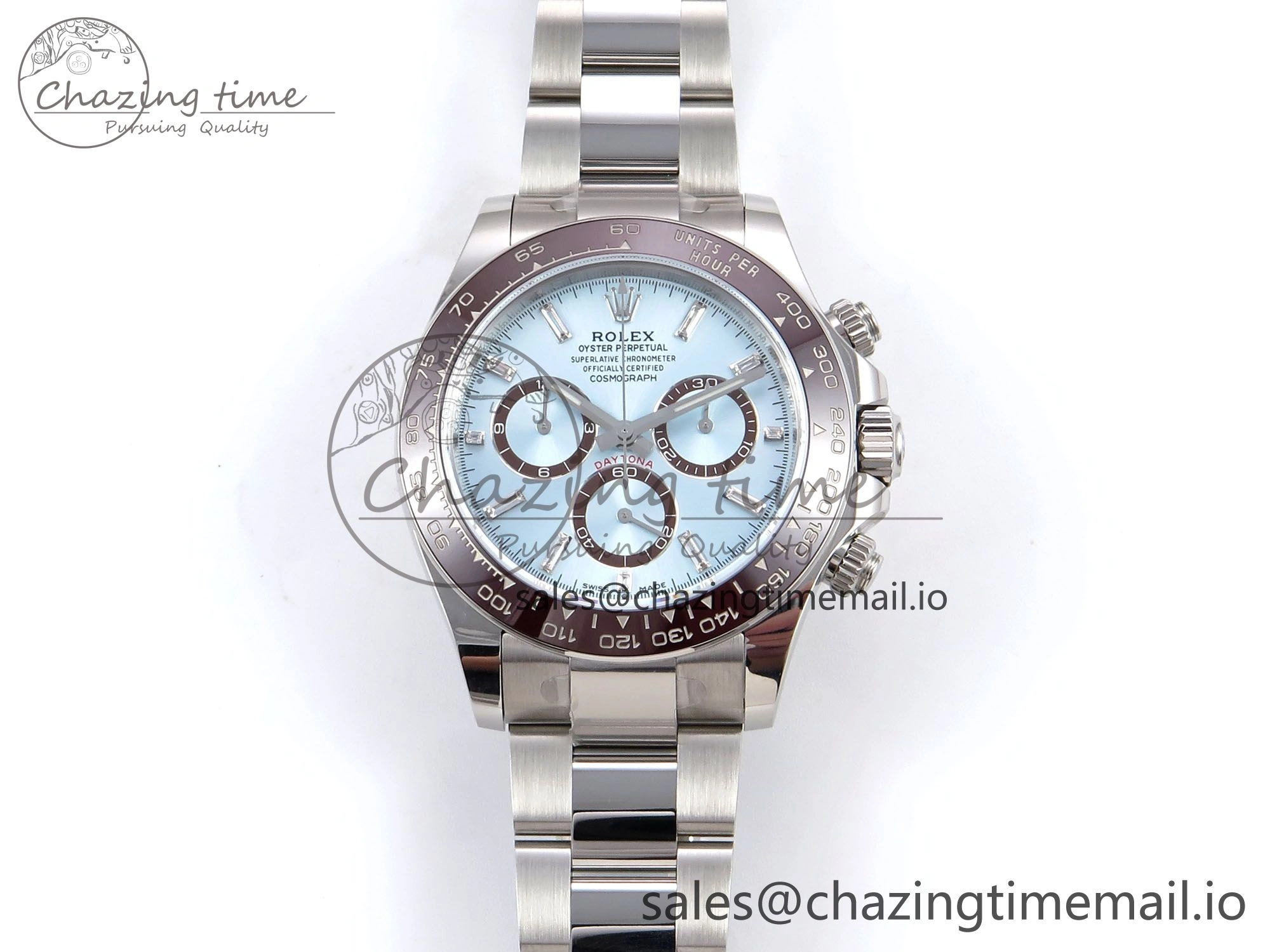 Daytona 116506 AR+SF 1:1 Best Edition Ice Blue Brown Dial Crystal Markers on SS Bracelet SH Sustainable 1009