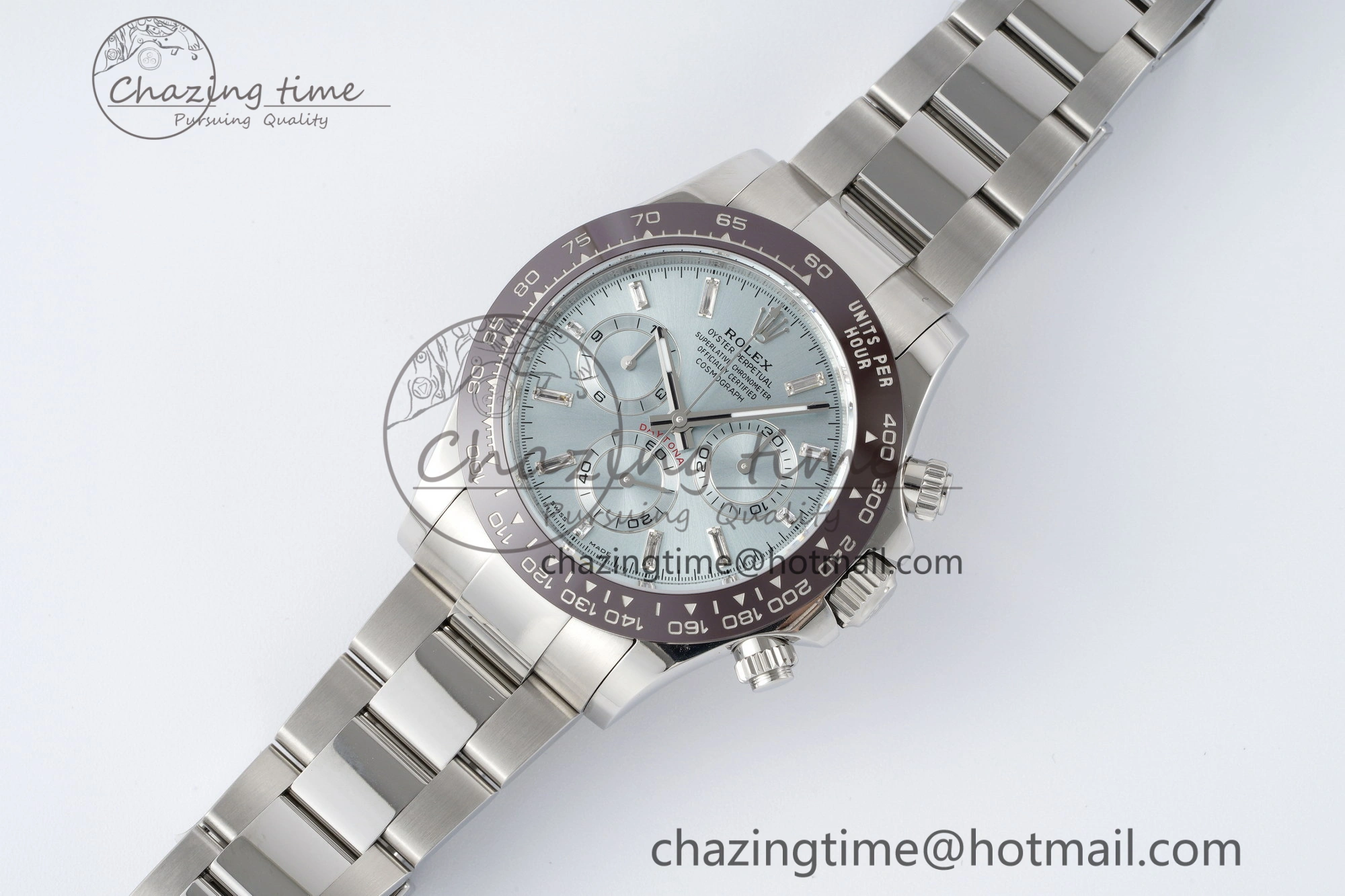 Attractive Daytona 116506 Brown Ceramic BTF 1:1 Best Edition Ice Blue Dial Crystal Marker on SS Bracelet SA4130 V 2214