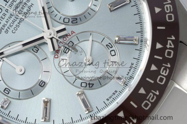 Attractive Daytona 116506 Brown Ceramic BTF 1:1 Best Edition Ice Blue Dial Crystal Marker on SS Bracelet SA4130 V 2214