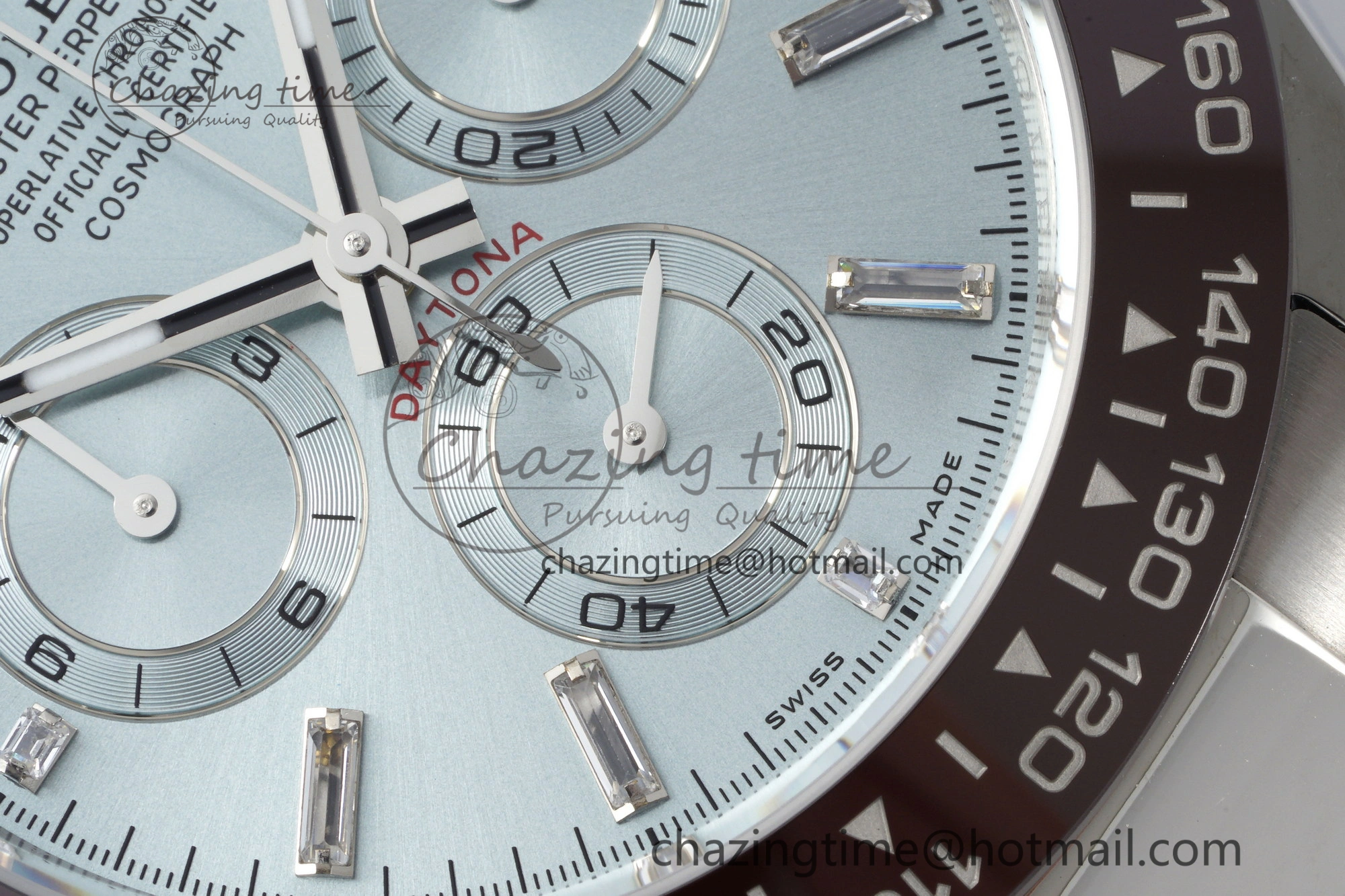 Attractive Daytona 116506 Brown Ceramic BTF 1:1 Best Edition Ice Blue Dial Crystal Marker on SS Bracelet SA4130 V 2214