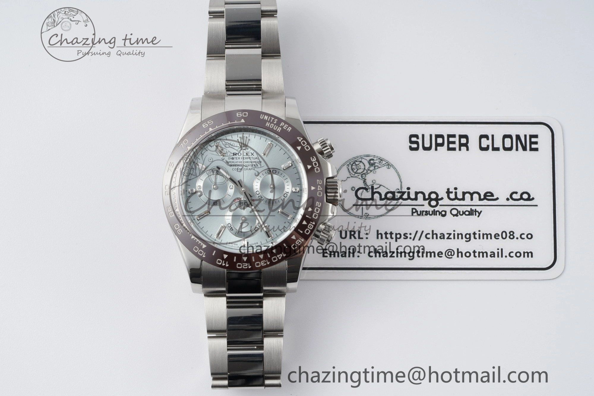 Attractive Daytona 116506 Brown Ceramic BTF 1:1 Best Edition Ice Blue Dial Crystal Marker on SS Bracelet SA4130 V 2214