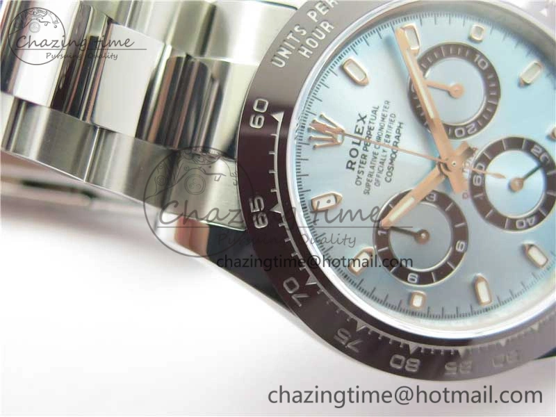 Daytona 116506 Brown Ceramic Bezel Noob 1:1 Best Edition 904L SS Case and Bracelet Ice Blue Dial SA4130 V Elegant 2983