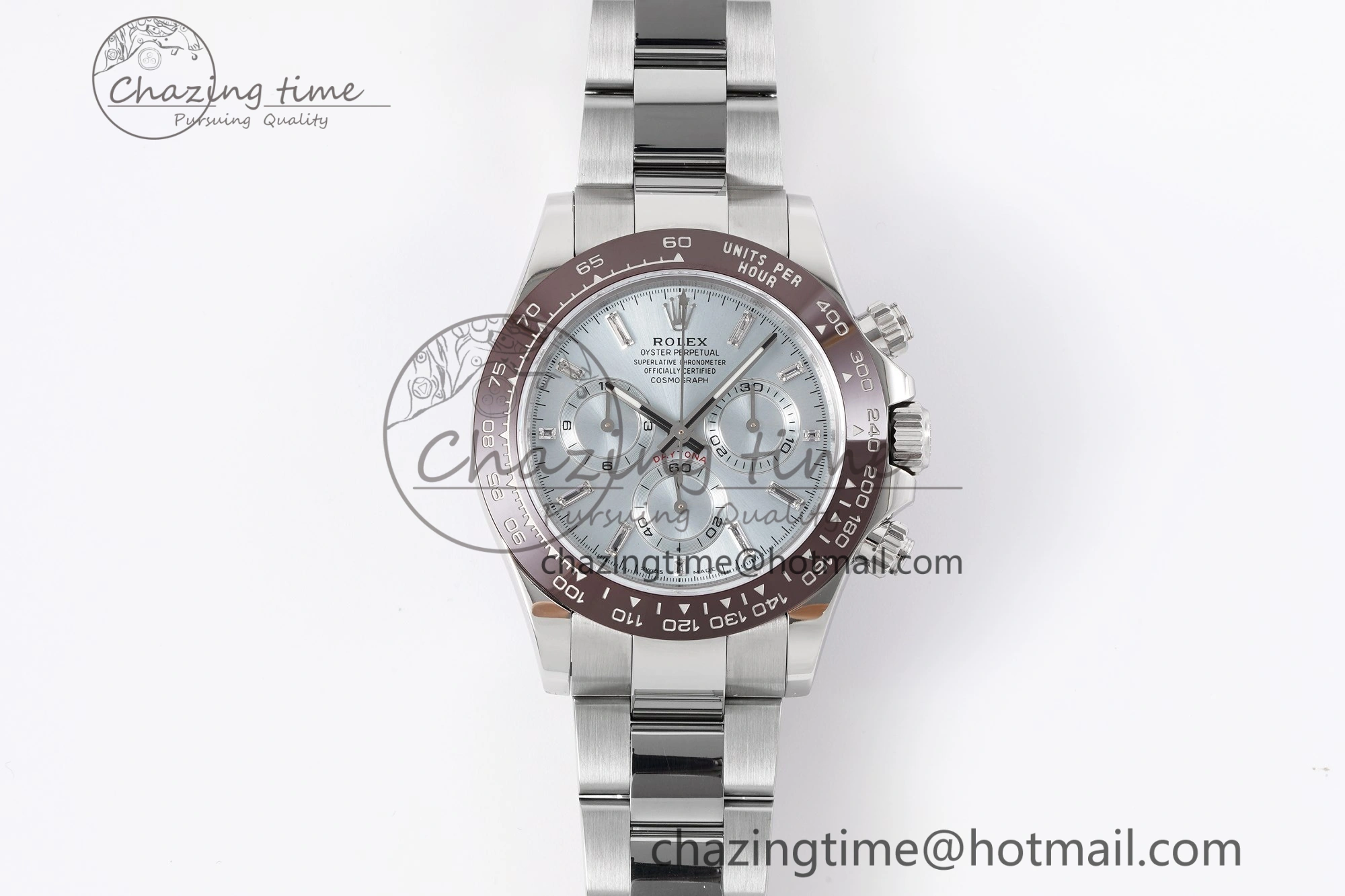 Daytona 116506 Brown Ceramic KING 1:1 Best Edition Ice Blue Dial Crystal Marker on SS Bracelet SH QuickDry 1915