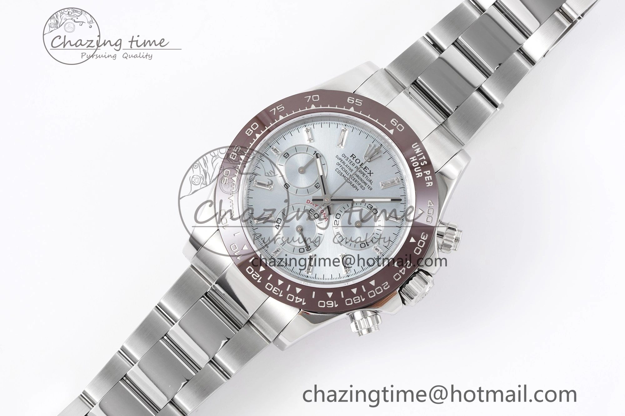 Daytona 116506 Brown Ceramic KING 1:1 Best Edition Ice Blue Dial Crystal Marker on SS Bracelet SH QuickDry 1915