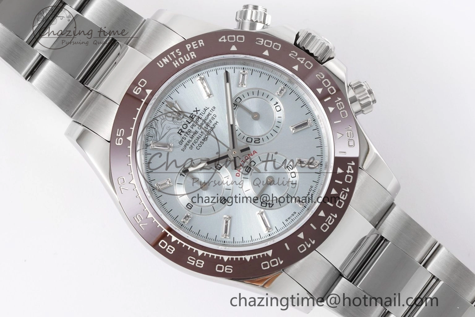 Daytona 116506 Brown Ceramic KING 1:1 Best Edition Ice Blue Dial Crystal Marker on SS Bracelet SH QuickDry 1915