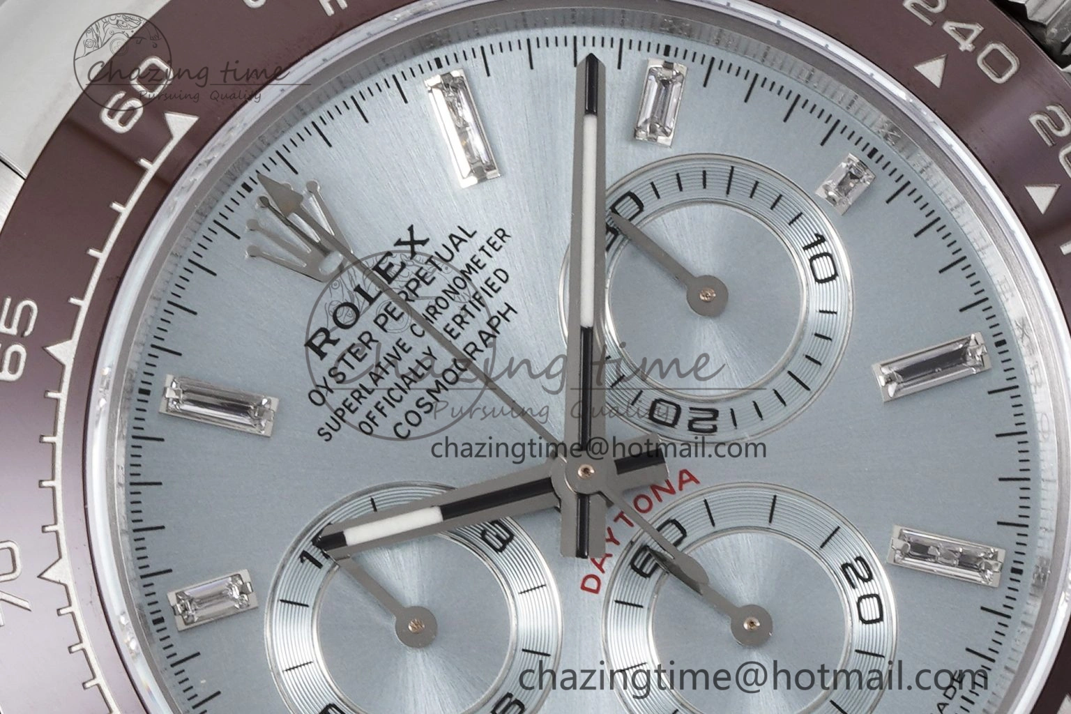 Daytona 116506 Brown Ceramic KING 1:1 Best Edition Ice Blue Dial Crystal Marker on SS Bracelet SH QuickDry 1915