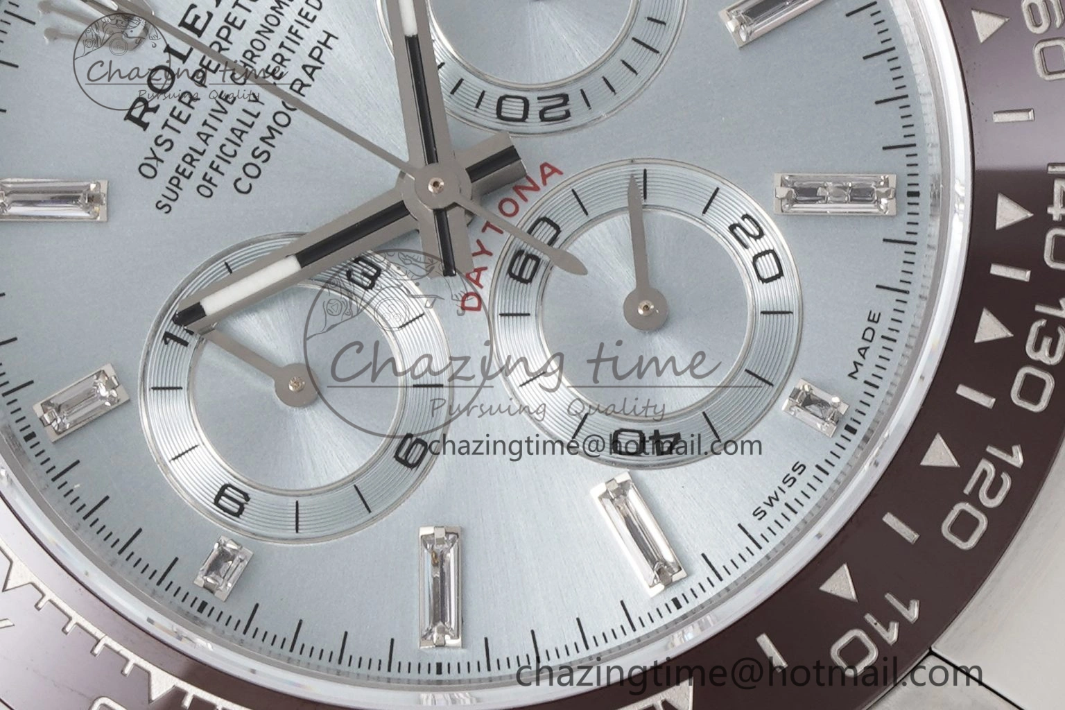 Daytona 116506 Brown Ceramic KING 1:1 Best Edition Ice Blue Dial Crystal Marker on SS Bracelet SH QuickDry 1915