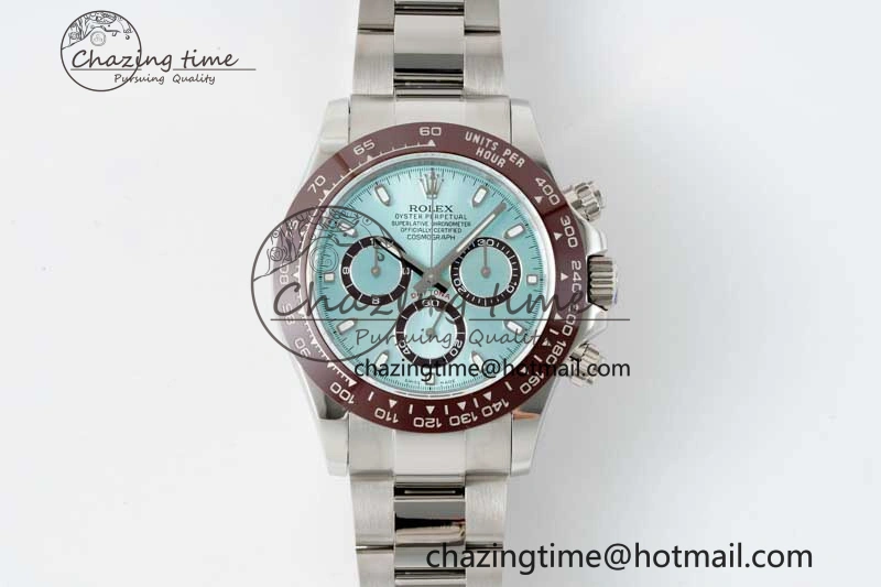 Daytona 116506 Brown Ceramic QF 1:1 Best Edition Ice Blue Dial on SS Bracelet SA FastDry 2266