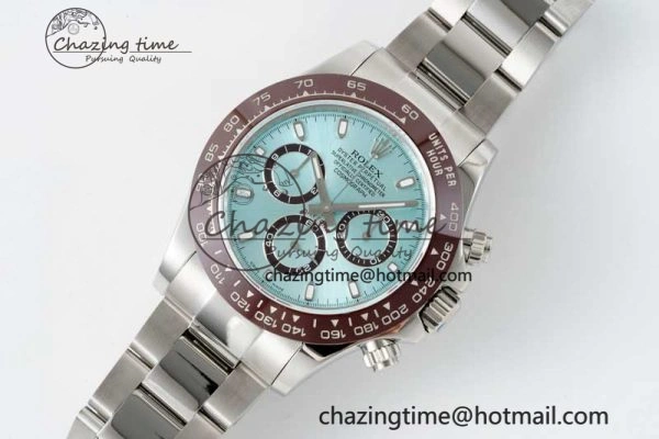 Daytona 116506 Brown Ceramic QF 1:1 Best Edition Ice Blue Dial on SS Bracelet SA FastDry 2266